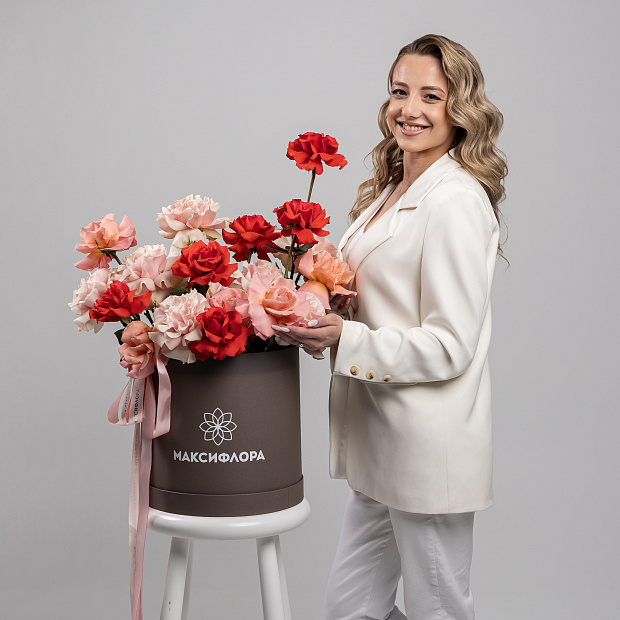 Французские розы в коробке  2