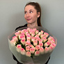 Букет из 51 кенийской розовой розы  2